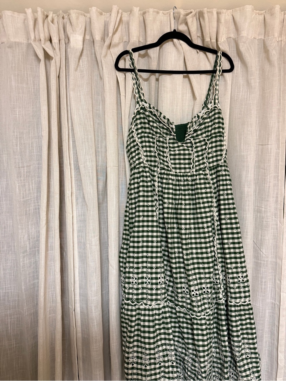 Maeve Green and White Gingham Maxi Dress - Picture 7 of 7